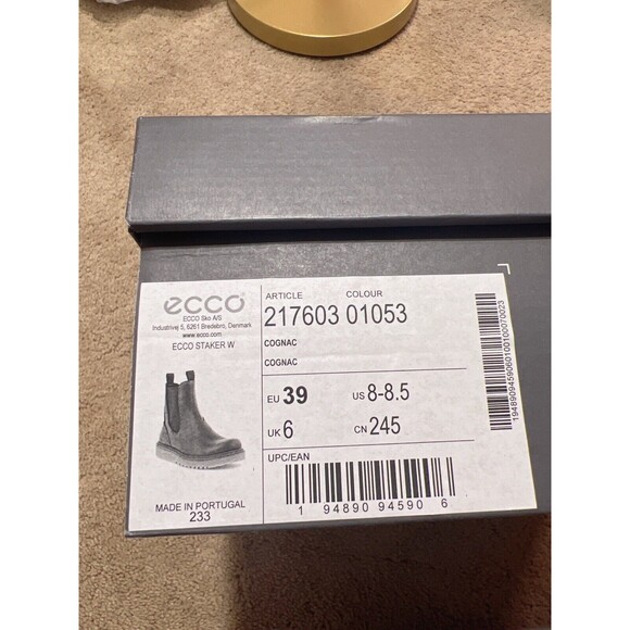 ecco womens Staker W Boots color COGNAC NIB EU39 us8-8.5 - Picture 7 of 7